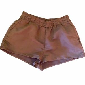HM Coachella elastic waist brown faux suede shorts 6